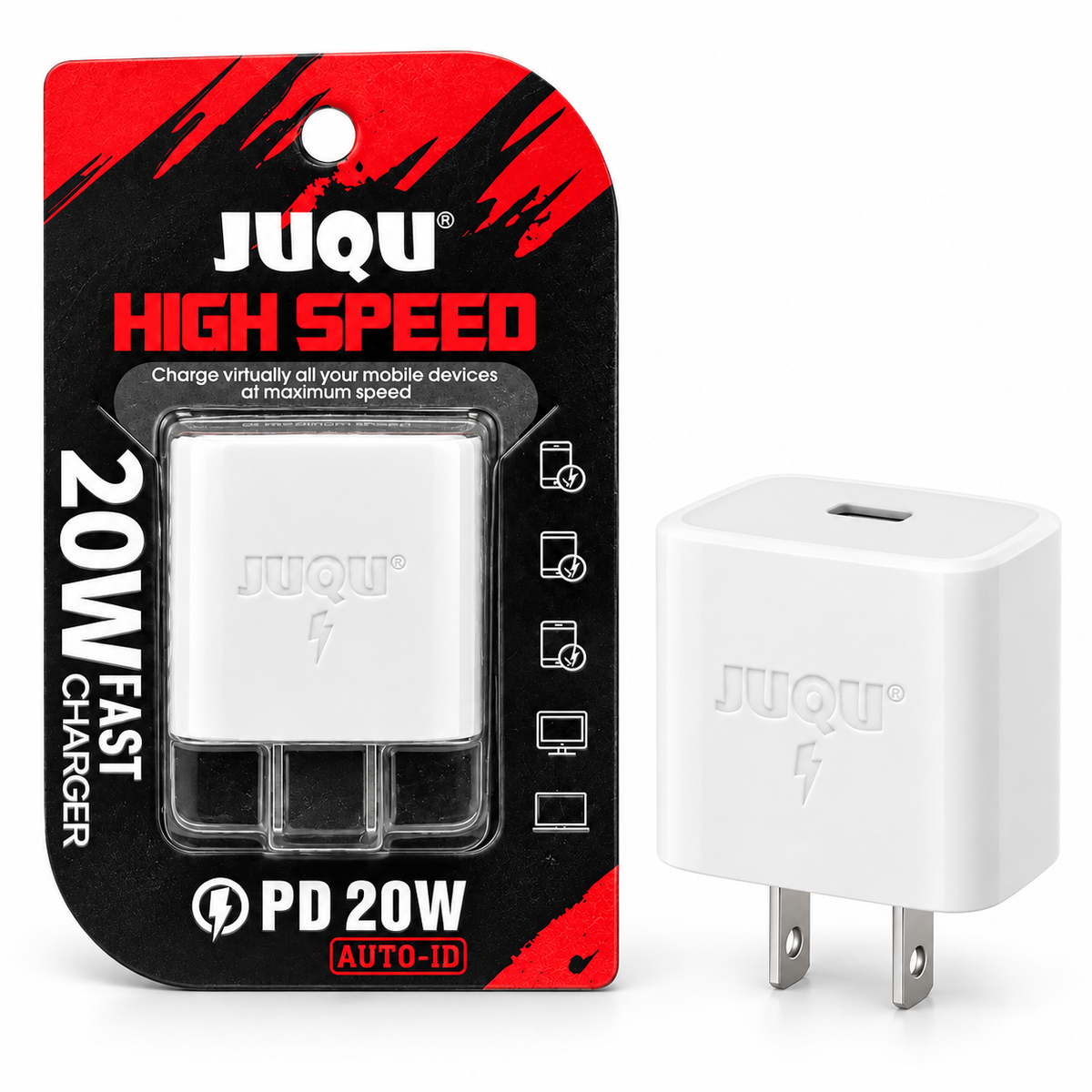 Cargador JUQU 20W USB-C – Carga Rápida PD