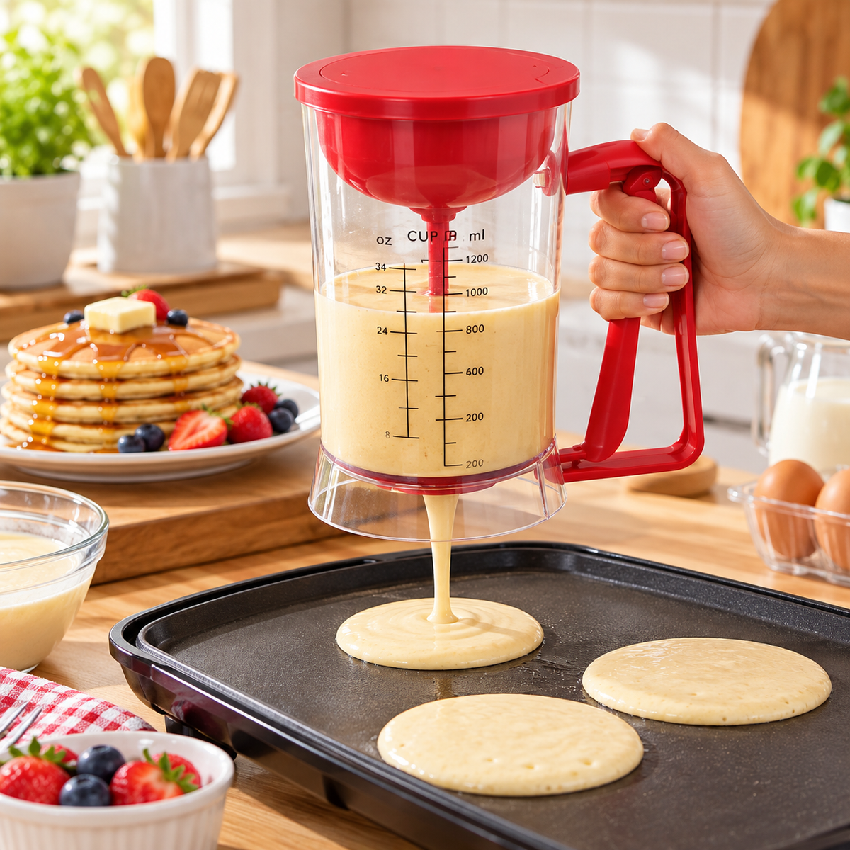 Dispensador y Mezclador de Masa para Pancakes – Manual