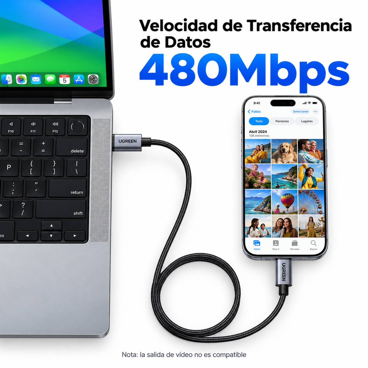 Ugreen Cable USB-C a USB-C 100 W con Pantalla Digital