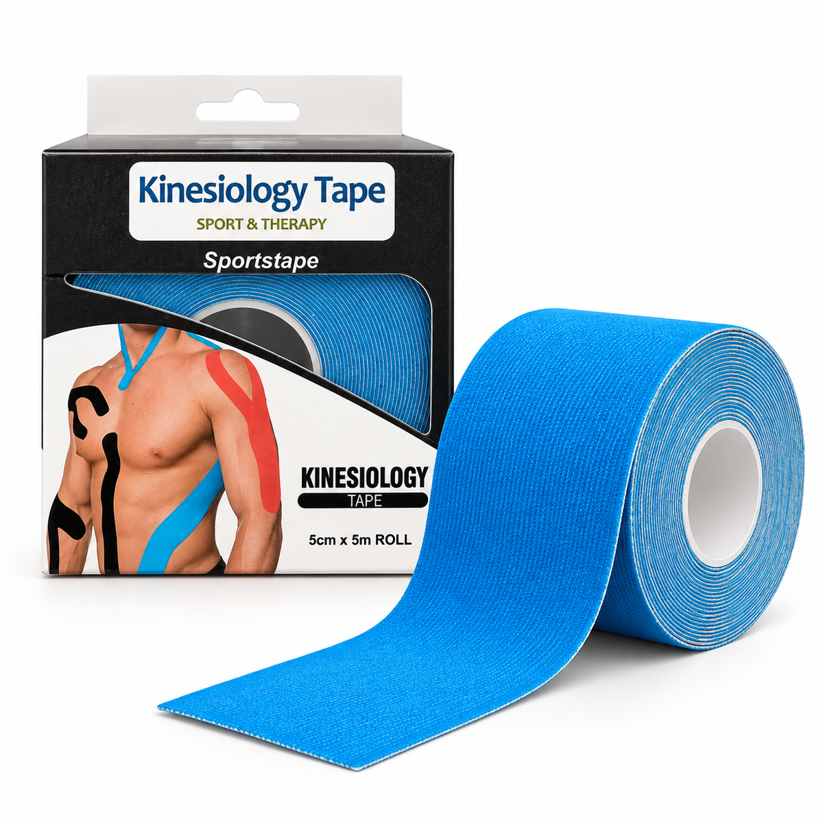Cinta Kinesiológica Deportiva Sportstape 5 cm x 5 m para Vendaje Muscular