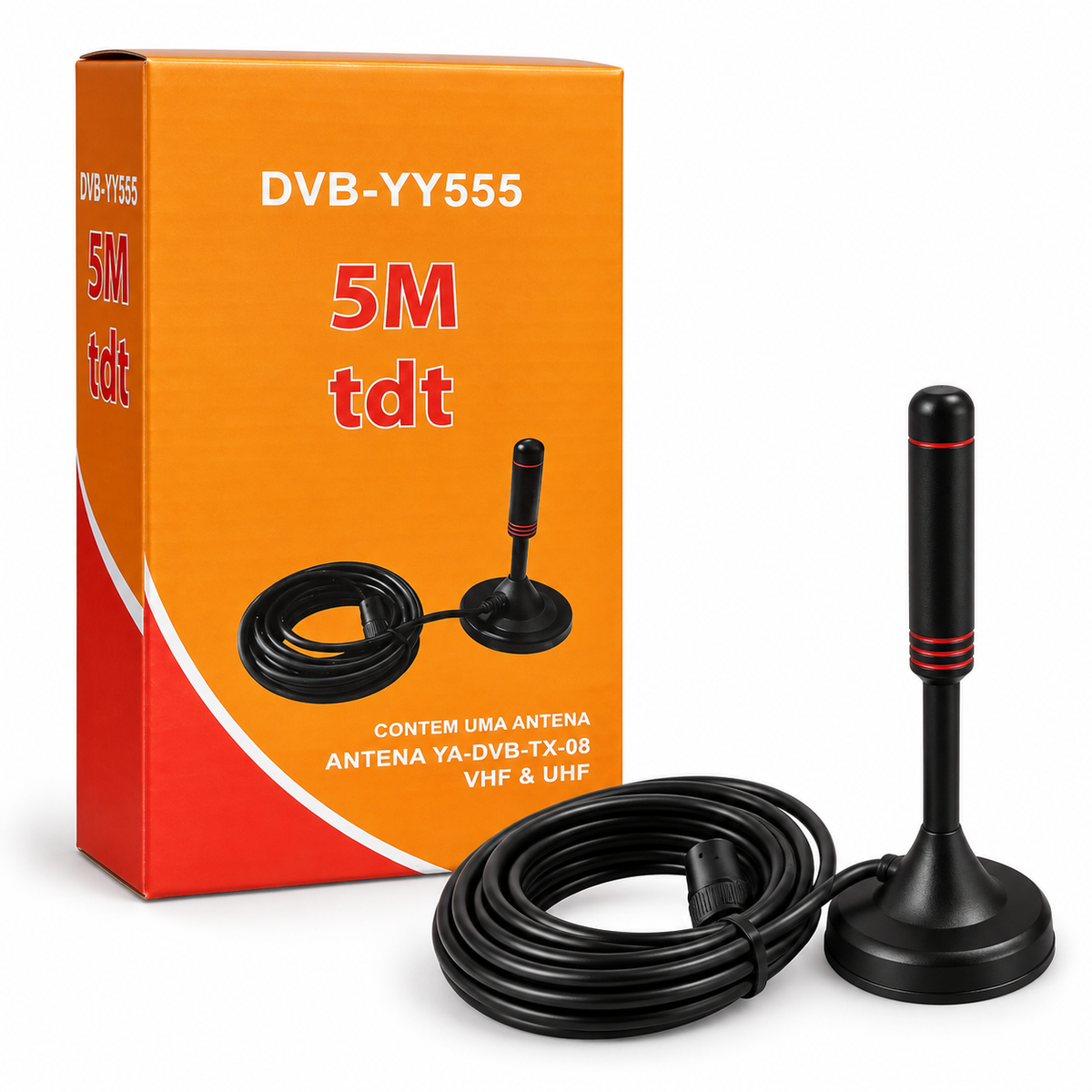 Antena TDT Digital DVB-YY555 de 5 Metros – Recepción de Televisión VHF/UHF