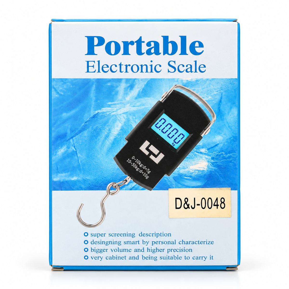 Báscula Digital Colgante Portátil D&J-0048 – Peso Electrónico con Gancho y Pantalla LCD