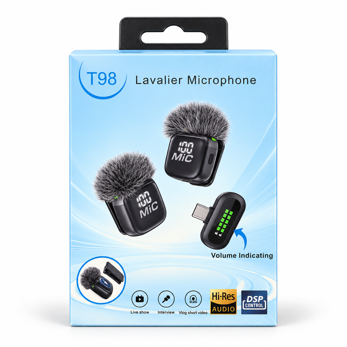 Micrófono Inalámbrico T98 Doble – USB-C para Celular