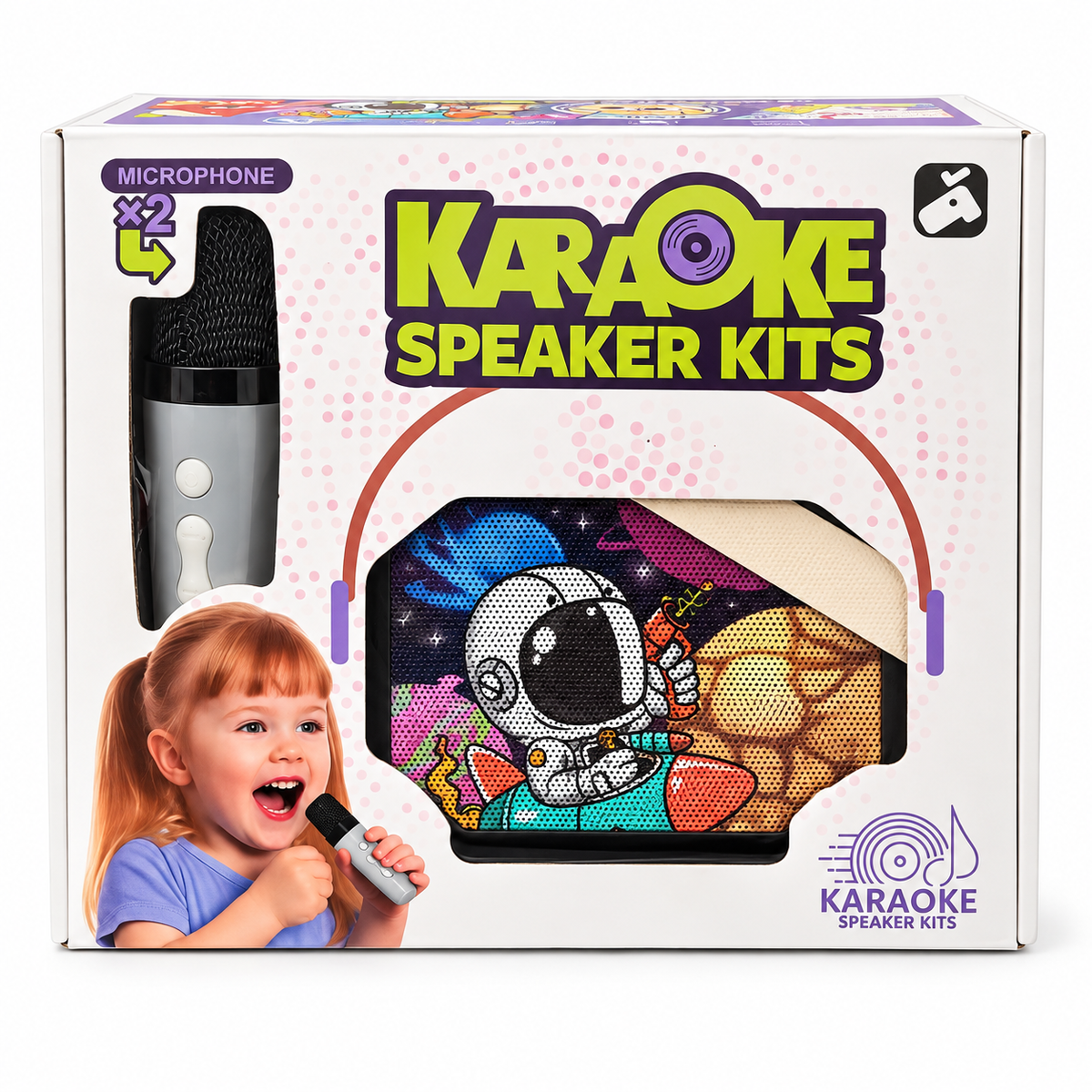 Parlante Karaoke Infantil con 2 Micrófonos