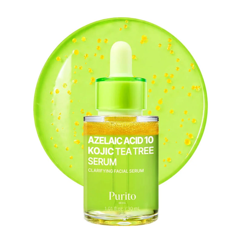 PURITO SEOUL Azelaic Acid 10 Kojic Tea Tree Serum 30 ml – Sérum Facial Clarificante con Ácido Azelaico