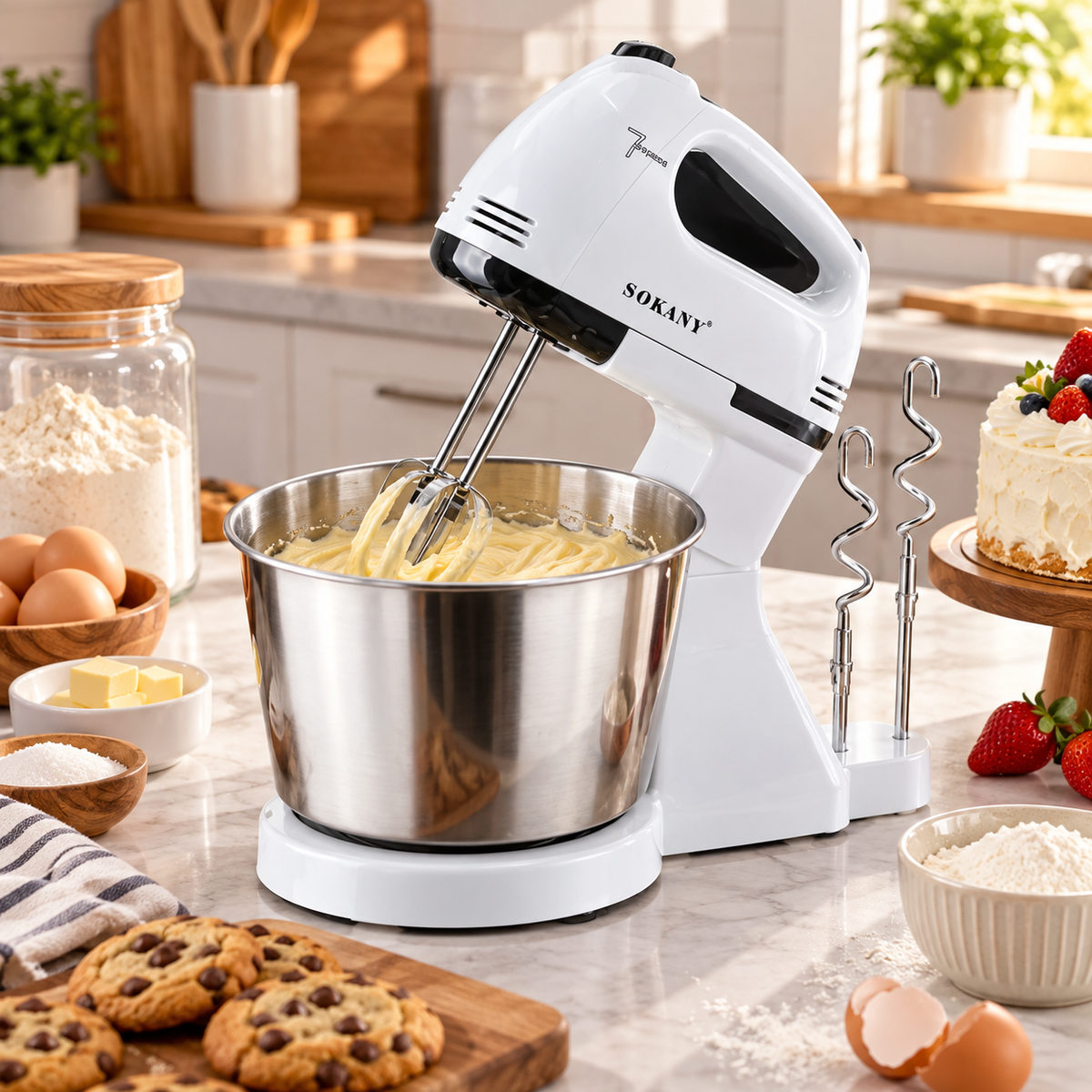 Batidora de Pedestal Sokany SK-6620 – 250W con Bowl de 2 Litros