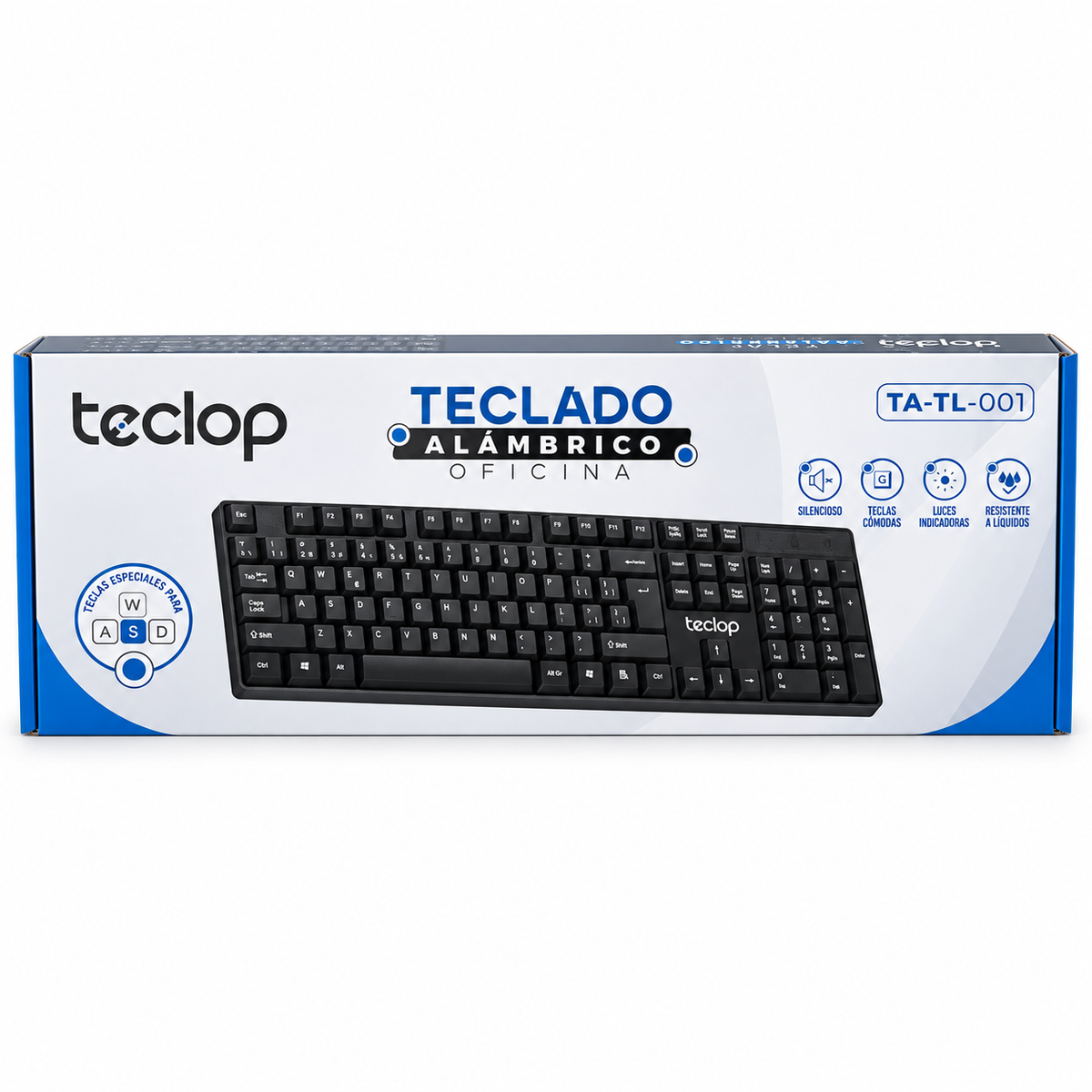 Teclado Alámbrico para Computador con Teclas Silenciosas