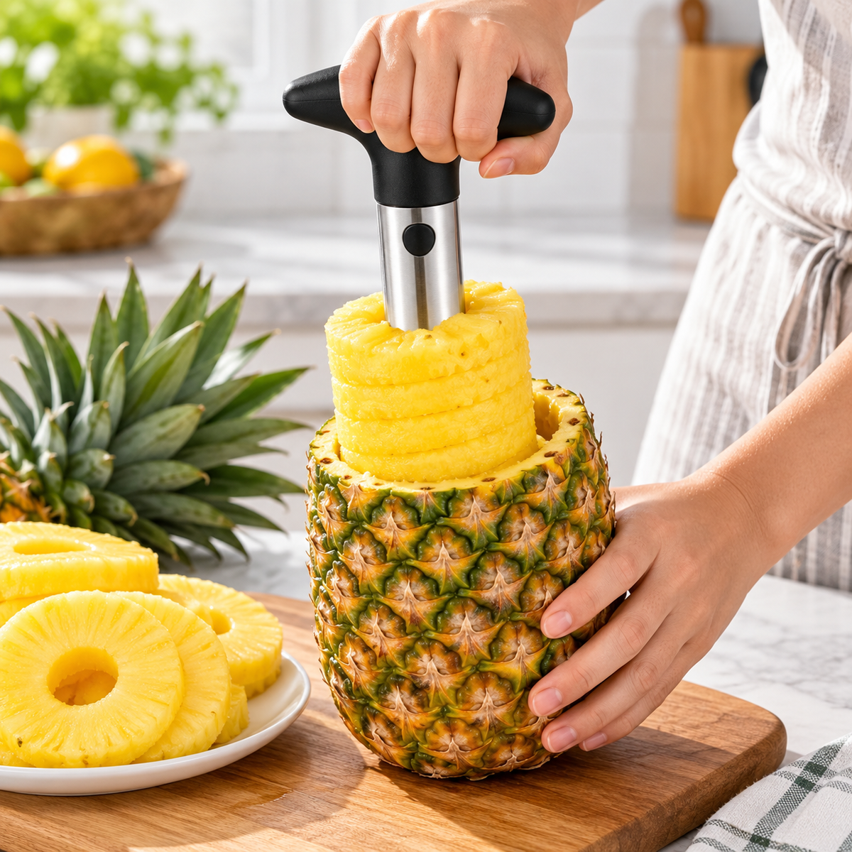 Pelador y Cortador de Piña en Acero Inoxidable 18/10