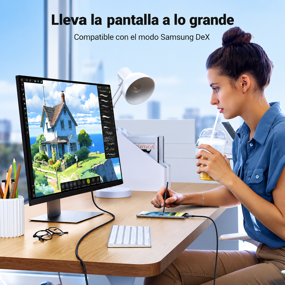 Cable Adaptador UGREEN USB-C a HDMI 4K de 2 Metros – Alta Definición y Diseño Trenzado