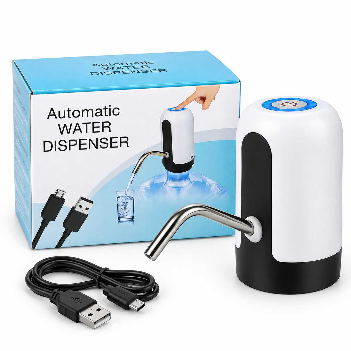 Dispensador de Agua Eléctrico para Botellón con Bomba Automática y Carga USB